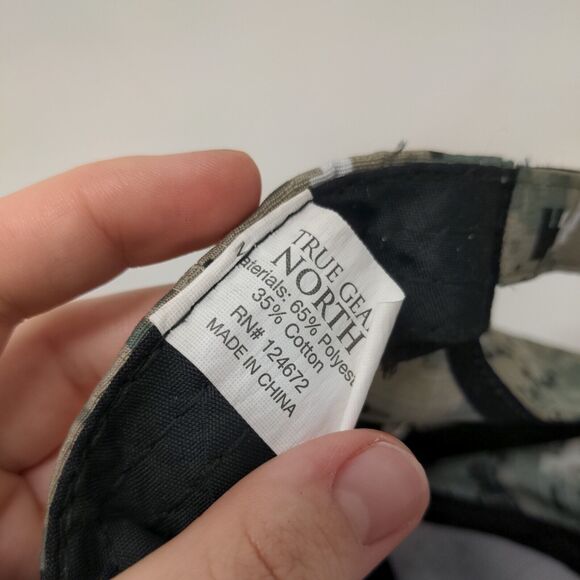 True Gear North Strapback Hat Camouflage One Size Adjustable 6 Panel Blank - Picture 7 of 7